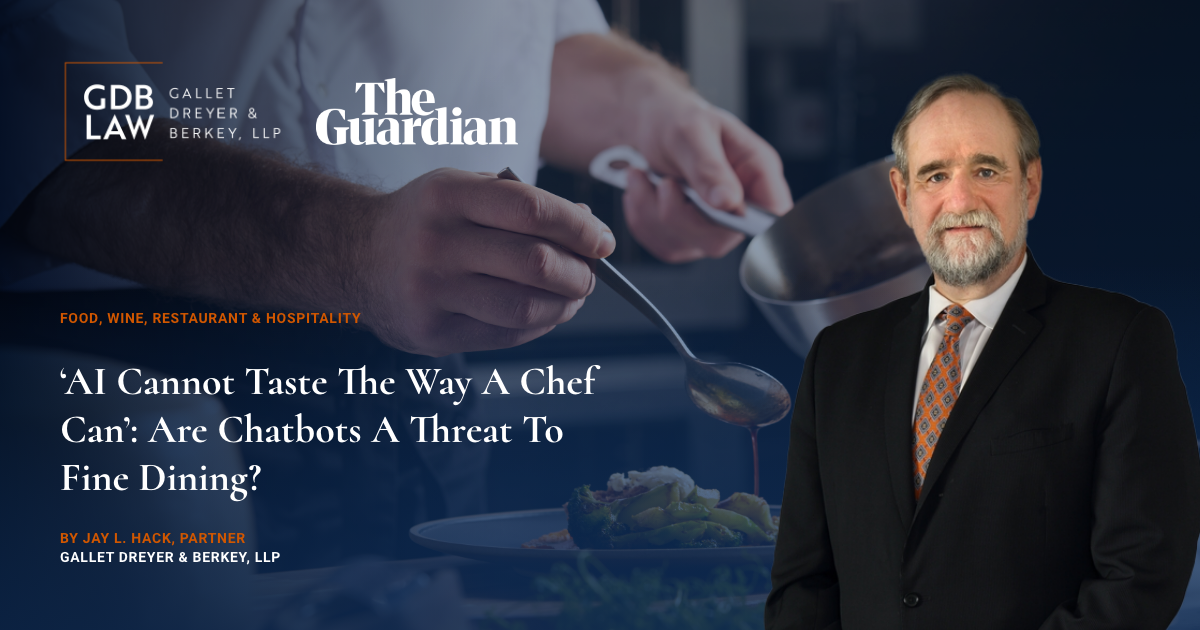 Jay L. Hack in The Guardian Feature " ‘AI cannot taste the way a chef can’: are chatbots a threat to fine dining?"