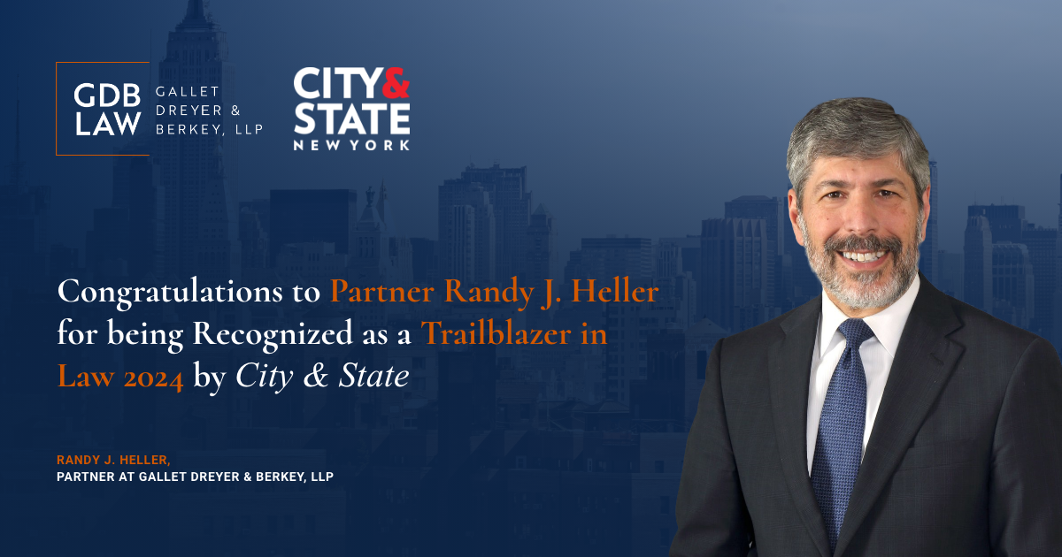 Randy J Heller Recognized in City & State as a 2024 Trailblazer in Law