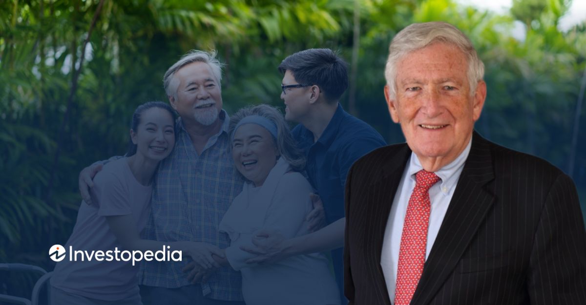 Advice on Wills: Should Each Child Get the Same? Title Image with David Berkey in the foreground of an image of a family and the publication Investopedia in the left bottom corner of the image.
