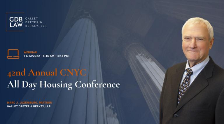Marc J. Luxemburg in front of the CNYC Housing Conference 2022