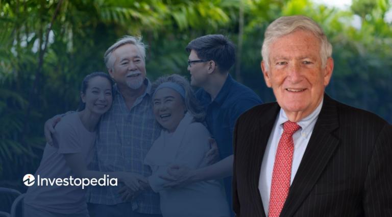 Advice on Wills: Should Each Child Get the Same? Title Image with David Berkey in the foreground of an image of a family and the publication Investopedia in the left bottom corner of the image.